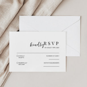 De Correspondance Carte RSVP minimaliste moderne