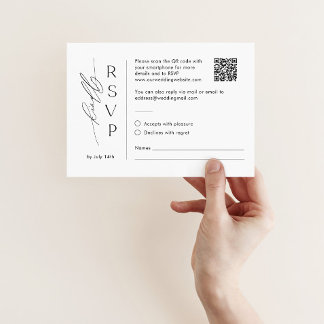 De Correspondance Carte RSVP minimaliste par courrier avec code QR