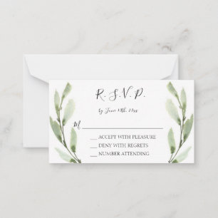 De Correspondance Carte RSVP moderne Eucalyptus Budget