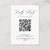 De Correspondance Carte RSVP moderne noir et blanc avec code QR (Devant)