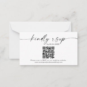 De Correspondance Carte RSVP QR Code   Mariage minimaliste moderne R