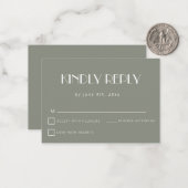 De Correspondance Carte RSVP Sage Green Simple Budget Wedding (Devant/Arrière en situation)