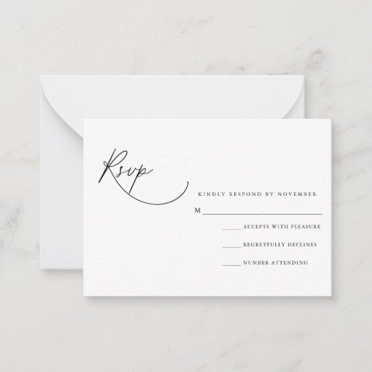 De Correspondance Carte RSVP Script Moderne (Devant)
