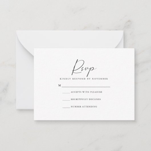 De Correspondance Carte RSVP Script Moderne (Devant)