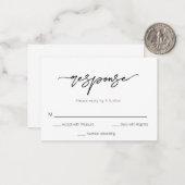 De Correspondance Carte RSVP simple Budget Moderne Mariage (Devant/Arrière en situation)