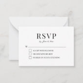 De Correspondance Carte RSVP simple et moderne (Devant)