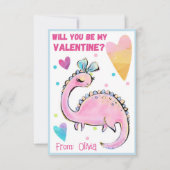 De Correspondance Carte Saint Dinosaur Valentine pour enfants Be Min (Devant)