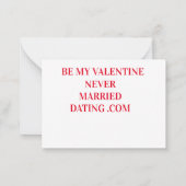 De Correspondance Carte Saint-Valentin Jamais Marié Rencontre. Com (Dos)