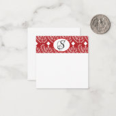 De Correspondance Carte Scandinave à motif cœur rouge (Devant/Arrière en situation)