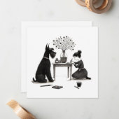 De Correspondance Carte Schnauzer adorable (Devant/Arrière en situation)