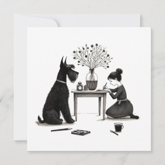 De Correspondance Carte Schnauzer adorable (Devant)