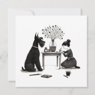 De Correspondance Carte Schnauzer adorable