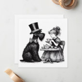 De Correspondance Carte Schnauzer Dog Flat Note (Devant/Arrière en situation)