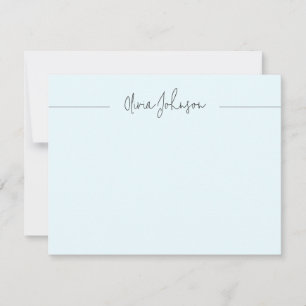 De Correspondance Carte simple à main moderne Lettré bleu plat