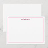 De Correspondance Carte simple Bordure rose (Devant / Derrière)