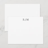 De Correspondance Carte simple classique à deux monogrammes (Devant / Derrière)