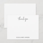 De Correspondance Carte simple Mariage blanc à note plate Merci blan (Devant / Derrière)