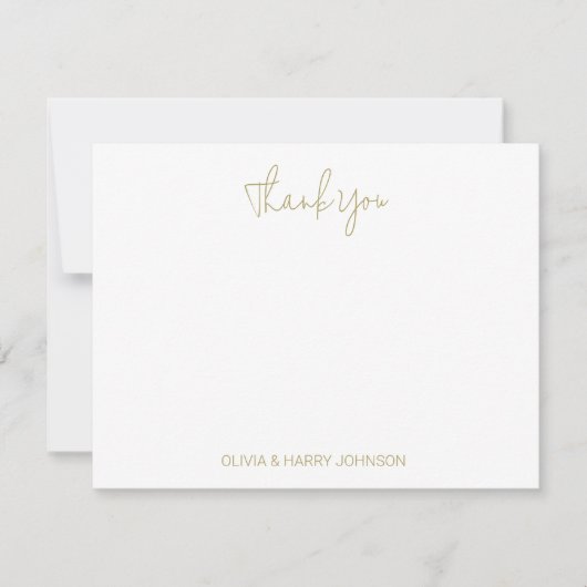 De Correspondance Carte simple Mariage blanc à note plate Merci blan (Devant)