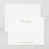 De Correspondance Carte simple Mariage blanc à note plate Merci blan (Devant / Derrière)