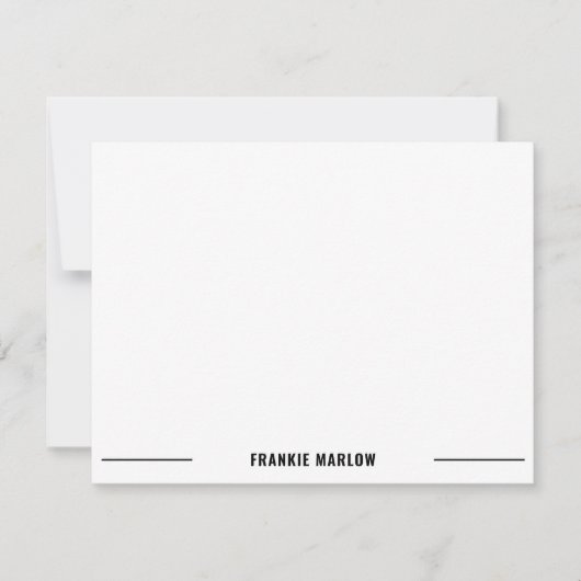 De Correspondance Carte Simple Masculine Classique Minimale Blanc (Devant)