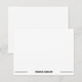 De Correspondance Carte Simple Masculine Classique Minimale Blanc (Devant / Derrière)