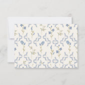 De Correspondance Carte simple moderne bleue à motif floral (Dos)