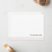 De Correspondance Carte simple moderne élégante rose blanc plat (Devant/Arrière en situation)