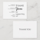 De Correspondance Carte simple, moderne, Merci plat (Devant / Derrière)