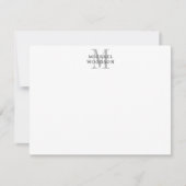De Correspondance Carte simple monogramme noir gris (Devant)