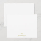 De Correspondance Carte simple Monogramme Or Blanc Note (Devant / Derrière)