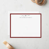 De Correspondance Carte simple Monogramme simple moderne (Devant/Arrière en situation)