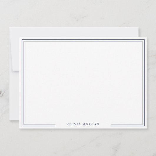 De Correspondance Carte simple Navy Blue Border Name (Devant)
