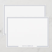 De Correspondance Carte simple Navy Blue Border Name (Devant / Derrière)