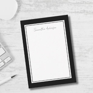 De Correspondance Carte simple Noir Blanc Personnalisé Note Plat