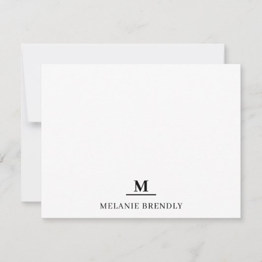 De Correspondance Carte simple simple Monogramme plat (Devant)