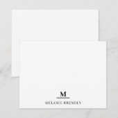 De Correspondance Carte simple simple Monogramme plat (Devant / Derrière)