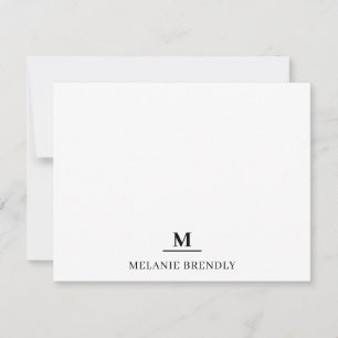 De Correspondance Carte simple simple Monogramme plat