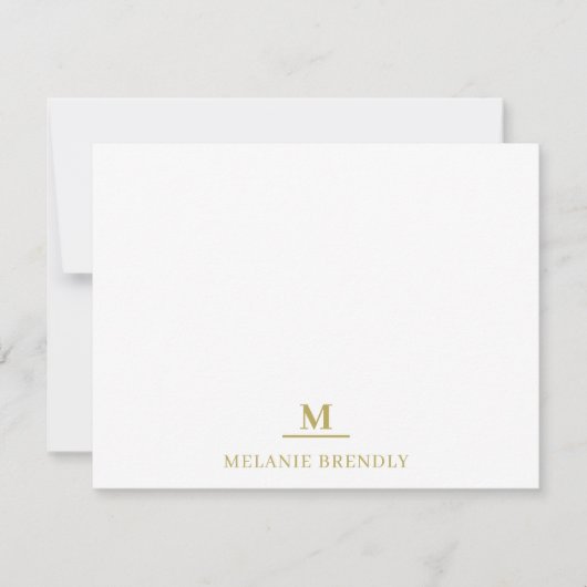 De Correspondance Carte simple simple Monogramme plat (Devant)