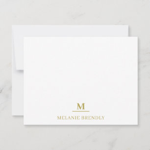 De Correspondance Carte simple simple Monogramme plat
