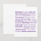 De Correspondance Carte Sonoma Wines Flat Note (Devant / Derrière)