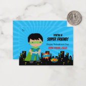 De Correspondance Carte Valentine Superhero - Garçons Peau Noire (Devant/Arrière en situation)