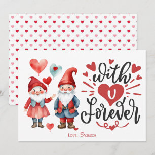 De Correspondance Carte Valentines Couple Gnome "With U Forever"