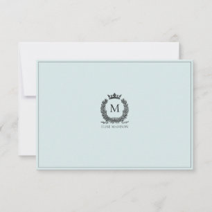 De Correspondance Carte Vintage personnalisée Monogramme Wath Note