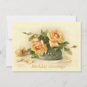 De Correspondance Catherine Klein Rose jaune Vase Anniversaire Carte