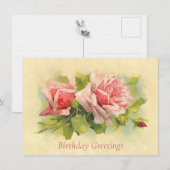 De Correspondance Catherine Klein Rose Spray Anniversaire Carte post (Devant / Derrière)