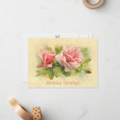 De Correspondance Catherine Klein Rose Spray Anniversaire Carte post (Devant/Arrière en situation)