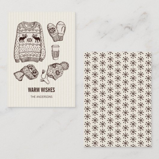 De Correspondance Chaleureux Vacances Essentials Mini Carte Note (Devant / Derrière)