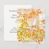 De Correspondance Chat dans une boîte à fleurs Nouvelle carte Faire- (Devant / Derrière)