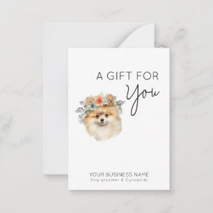De Correspondance Chiens adorables fleur aquarelle toilettage carte