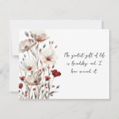 De Correspondance Citation d'amitié Carte pour notes floral anglais/ (Dos)